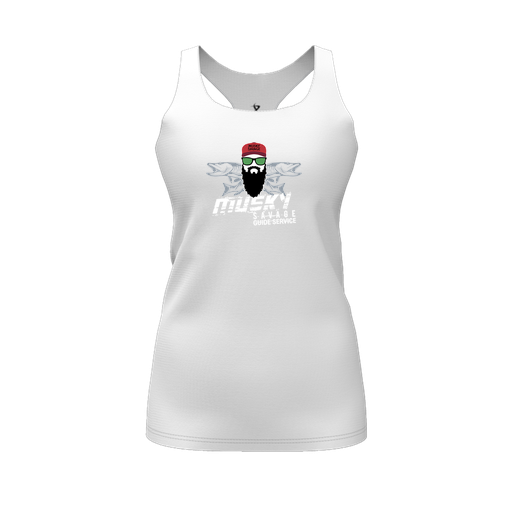 [FT0TRBWH-FYS-LOGO1] Decker Racerback Tank Top (Female Youth S, White, Logo 1)