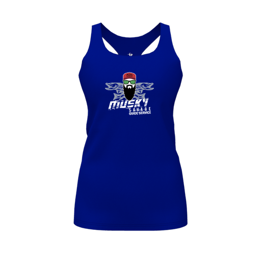 [CUS-DFW-RCBK-PER-RYL-FYS-LOGO1] Racerback Tank Top (Female Youth S, Royal, Logo 1)