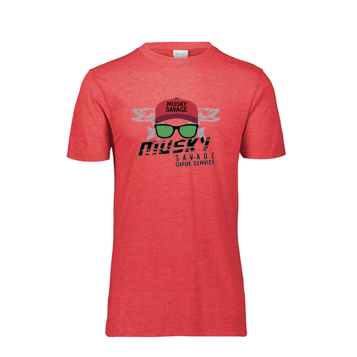 [FTSCUBRD-YS-LOGO3] Decker Youth Tri-Blend T-Shirt - Short Sleeve (Youth S, Red, Logo 3)