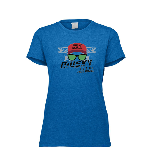 [FTSCUBRY-FAXS-LOGO3] Decker Women's Tri-Blend T-Shirt - Short Sleeve (Female Adult XS, Royal, Logo 3)