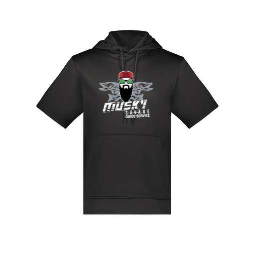 [6871.080.S-LOGO1] Men's Dri Fit Short Sleeve Hoodie (Adult S, Black, Logo 1)