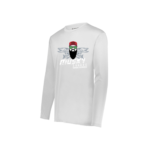 [222822.005.XS-LOGO1] Men's LS Smooth Sport Shirt (Adult XS, White, Logo 1)