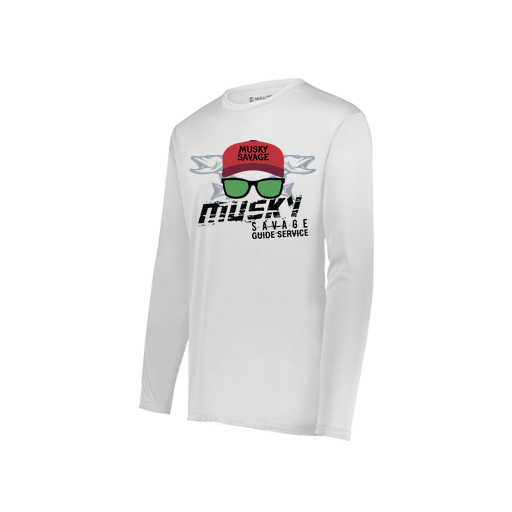 [222822.005.XS-LOGO3] Men's LS Smooth Sport Shirt (Adult XS, White, Logo 3)