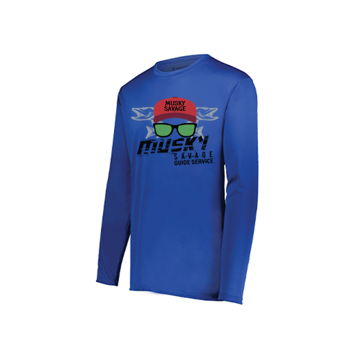 [222822.060.XS-LOGO3] Men's LS Smooth Sport Shirt (Adult XS, Royal, Logo 3)