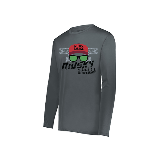 [222822.059.XS-LOGO3] Men's LS Smooth Sport Shirt (Adult XS, Gray, Logo 3)