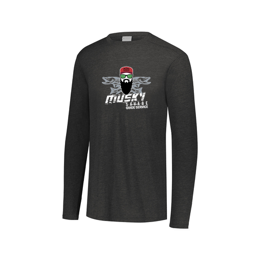 [FTLCUBBK-AXS-LOGO1] Decker Men's Tri-Blend T-Shirt - Long Sleeve (Adult XS, Black, Logo 1)