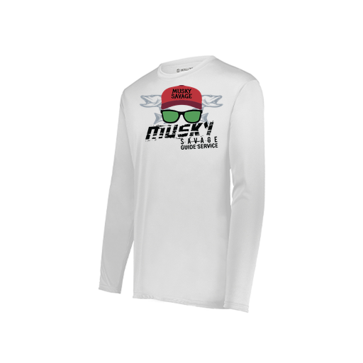 [222823.005.S-LOGO3] Youth LS Smooth Sport Shirt (Youth S, White, Logo 3)