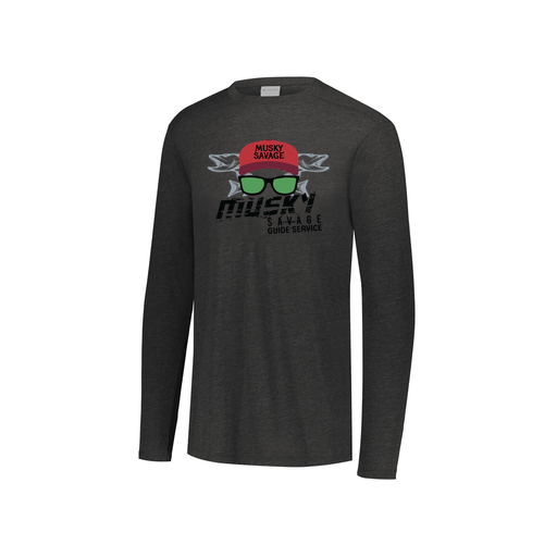 [FTLCUBBK-YS-LOGO3] Decker Youth Tri-Blend T-Shirt - Long Sleeve (Youth S, Black, Logo 3)