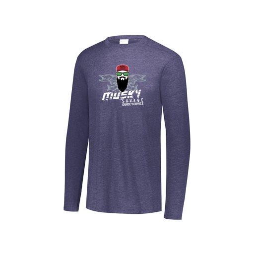 [FTLCUBNV-YS-LOGO1] Decker Youth Tri-Blend T-Shirt - Long Sleeve (Youth S, Navy, Logo 1)