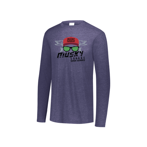 [3076.72N.S-LOGO3] Youth LS Ultra-blend T-Shirt (Youth S, Navy, Logo 3)