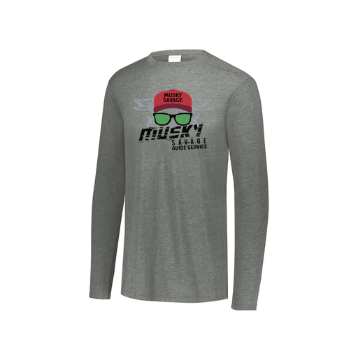 [FTLCUBGY-YS-LOGO3] Decker Youth Tri-Blend T-Shirt - Long Sleeve (Youth S, Gray, Logo 3)